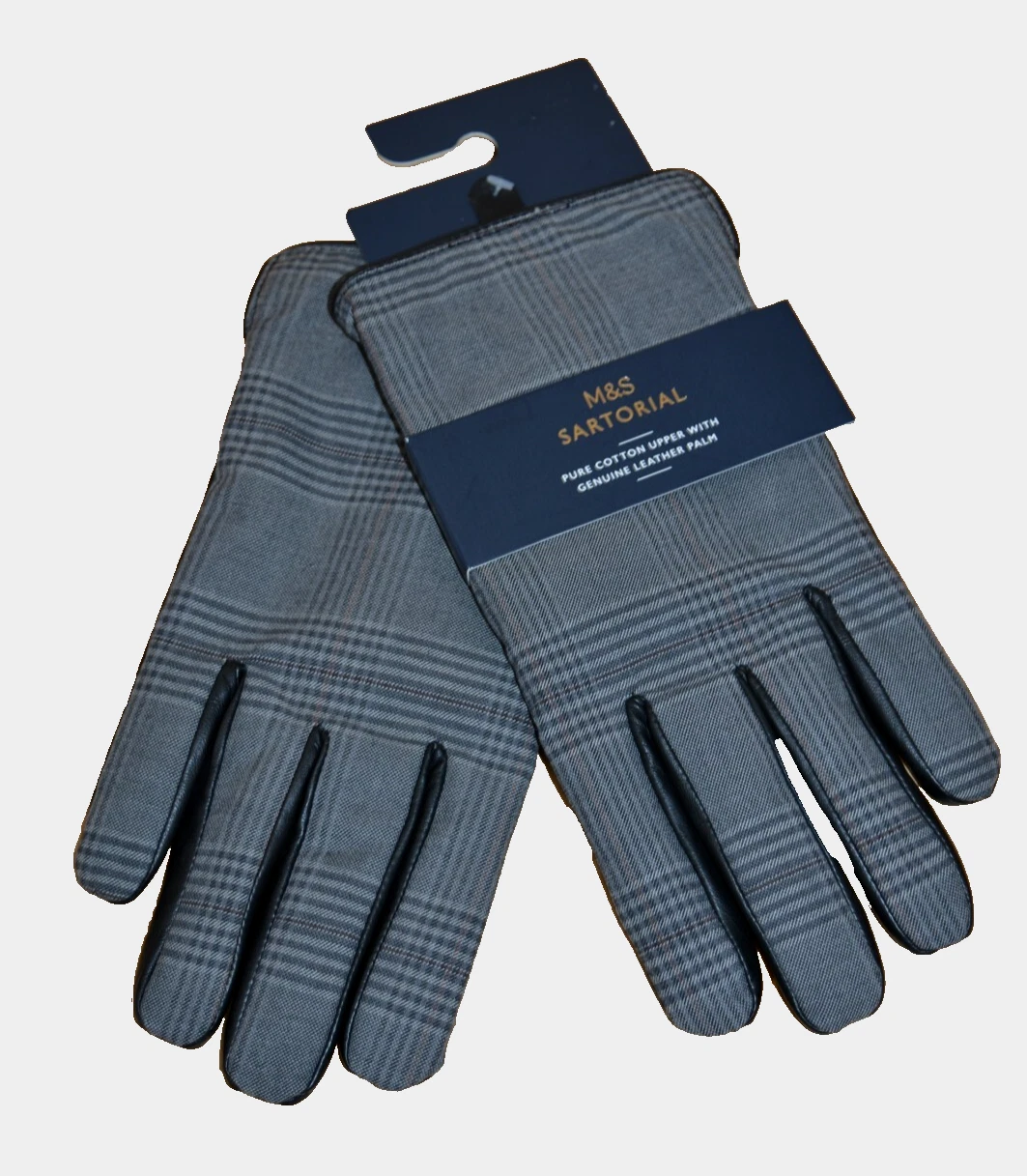 New Mens Marks &Spencer Sartorial Grey Cotton Check Leather Palm Gloves Sz S M L
Opens in a new wind