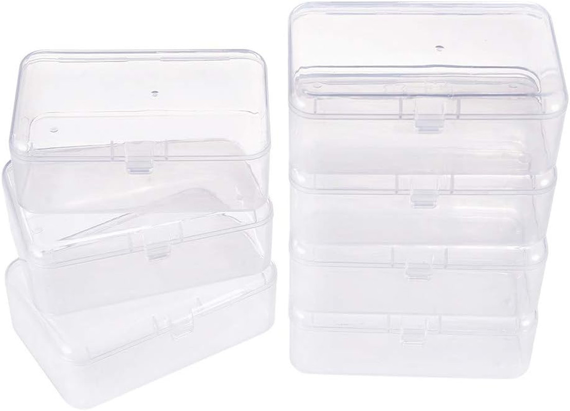 BENECREAT 12 Pack 3.5X2.4X1.2 Inches Rectangular Clear Plastic Bead Storage Box