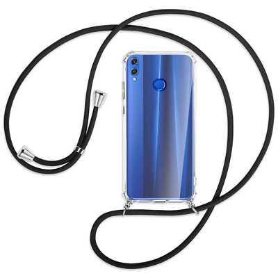 Handykette für Honor 8X schwarz Hülle mit Band Kordel zum Umhängen