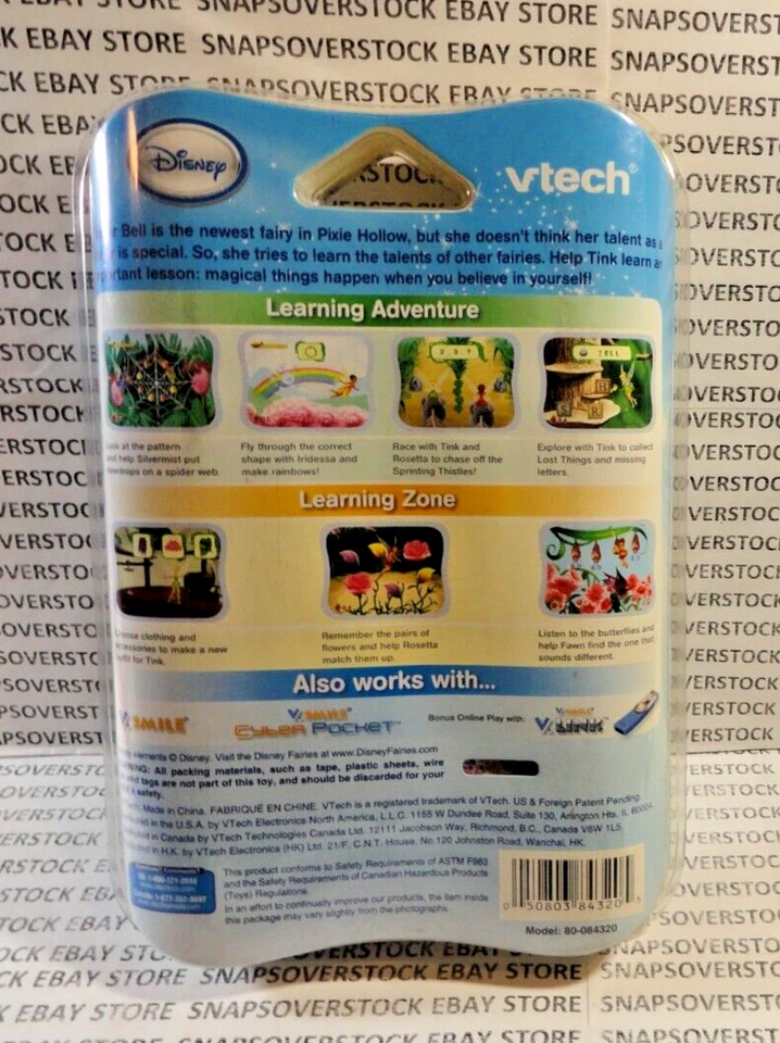 VTECH V.SMILE V-MOTION / CYBER POCKET ~ DISNEY FAIRIES TINKERBELL GAME CARTRIDGE - Image 2 of 4