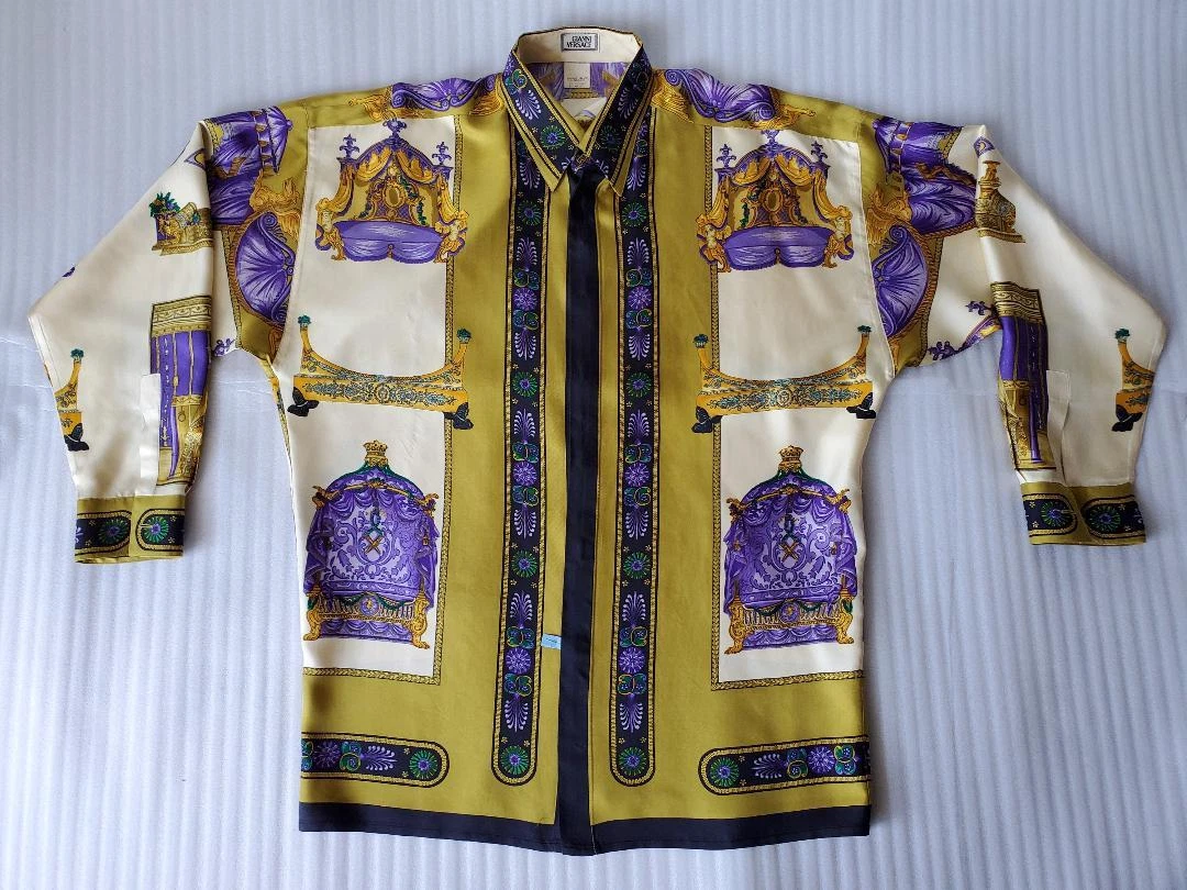 VERSACE #2 Gianni Atelier Silk 100 Vintage Shirt 48 used Japan | eBay