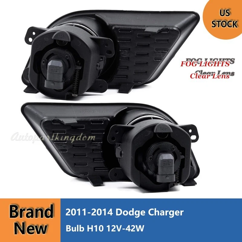 2011-2014 For Dodge Charger Clear Lens Pair Fog Lights Lamps+Wiring+Switch Kit Foto 3 de 4