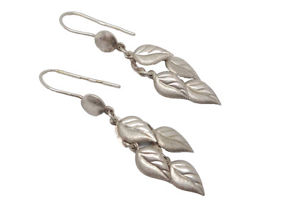 Vintage unusual earrings USSR 925 assay hallmark Star Leaf fall Leaves Autumn