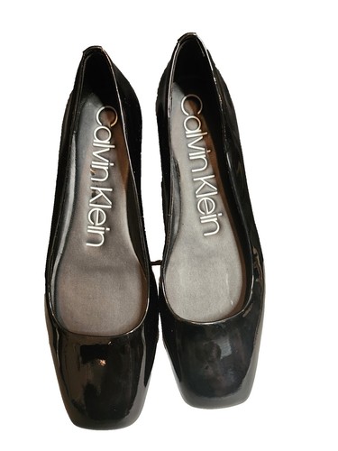 Calvin Klein D'Orsay Flats Black Red Cutouts Cushioned Loafter