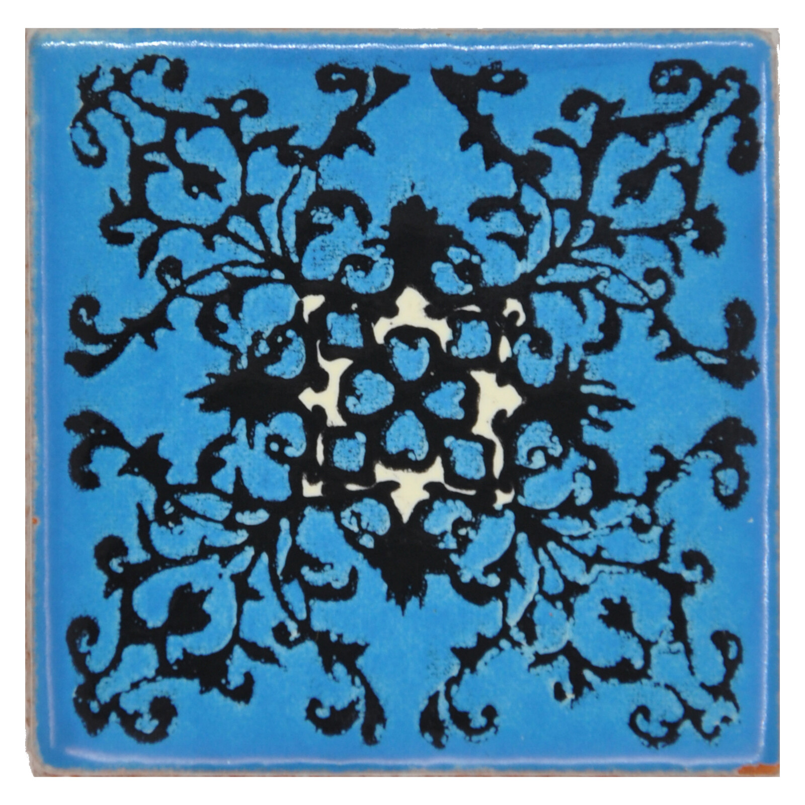Fairly Traded Handmade Ceramic Mexican Talavera Tile - Dolores 5cm (T12859-27)