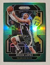 Brook Lopez 2021-22 Panini Prizm - Green Prizm #134 Bucks All-Star Parallel