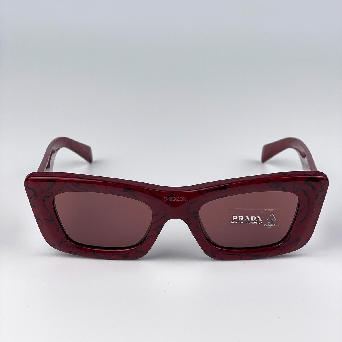 Prada PR13ZS 15D08S Sunglasses Etruscan Marble Red Dark Violet Cat Eye Women Prada Women Sunglasses Etruscan Marble Red Violet Cat Eye  main image 4