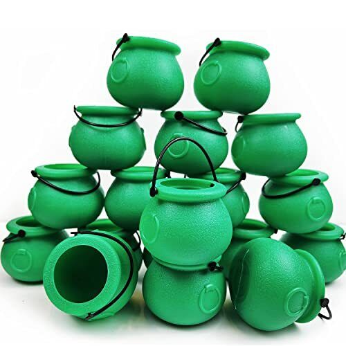 GiftExpress Mini Green Cauldrons for St Patrick's Day Decoration, St Patrick 24 - Picture 2 of 6