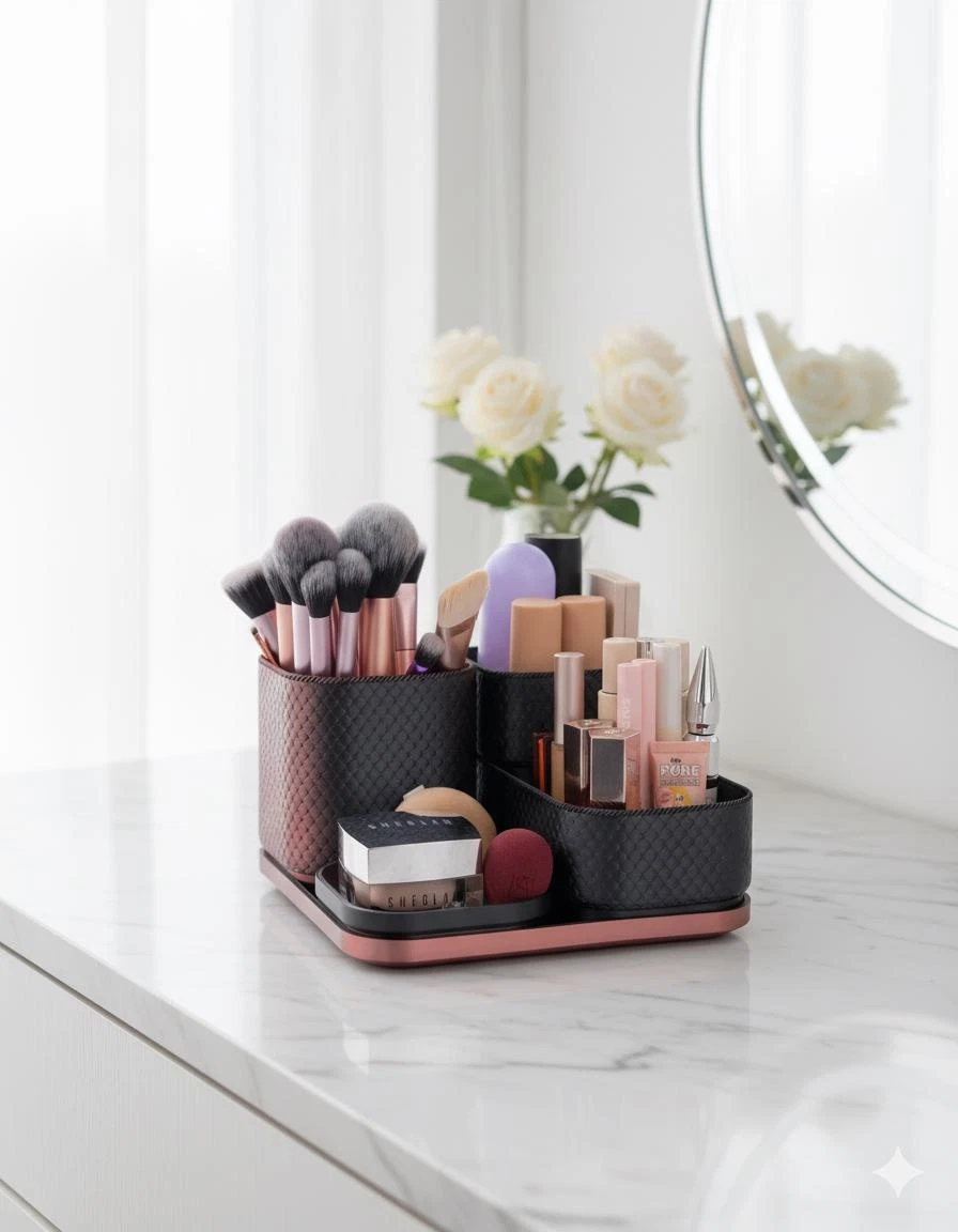 Sparkle Scales Organizer – Hand-Painted Jewelry & Makeup Box