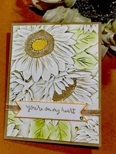 4 Sunflower Stampin Up Card Kit Embossed Heartfelt Prayers.