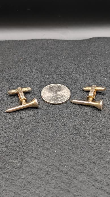 HICKOK USA Gold Tone Golf Tee Cufflinks