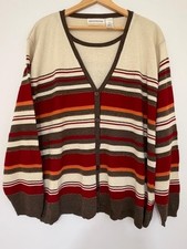 Alfred Dunner 2pc Attached Shell  Cardigan Sweater 3X Stripe Metallic Academia