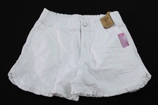 Hippie Girl Girl's Patrice Pull On Ruffle Hem Denim Short AC2 White Size 12 NWT