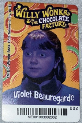 Willy Wonka & the Chocolate Factory Base Card #002 Violet Beauregarde