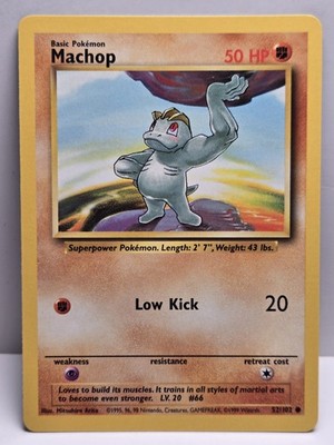 (5) Machop 052/102 Base Set Regular - NM - US Seller