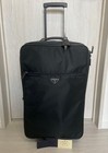 PRADA suitcase nylon Triangle Logo plate carry case black