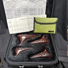 4 Focalink Professional 12 Hole C Straw Fire Ceramic Ocarina wHard-shell case