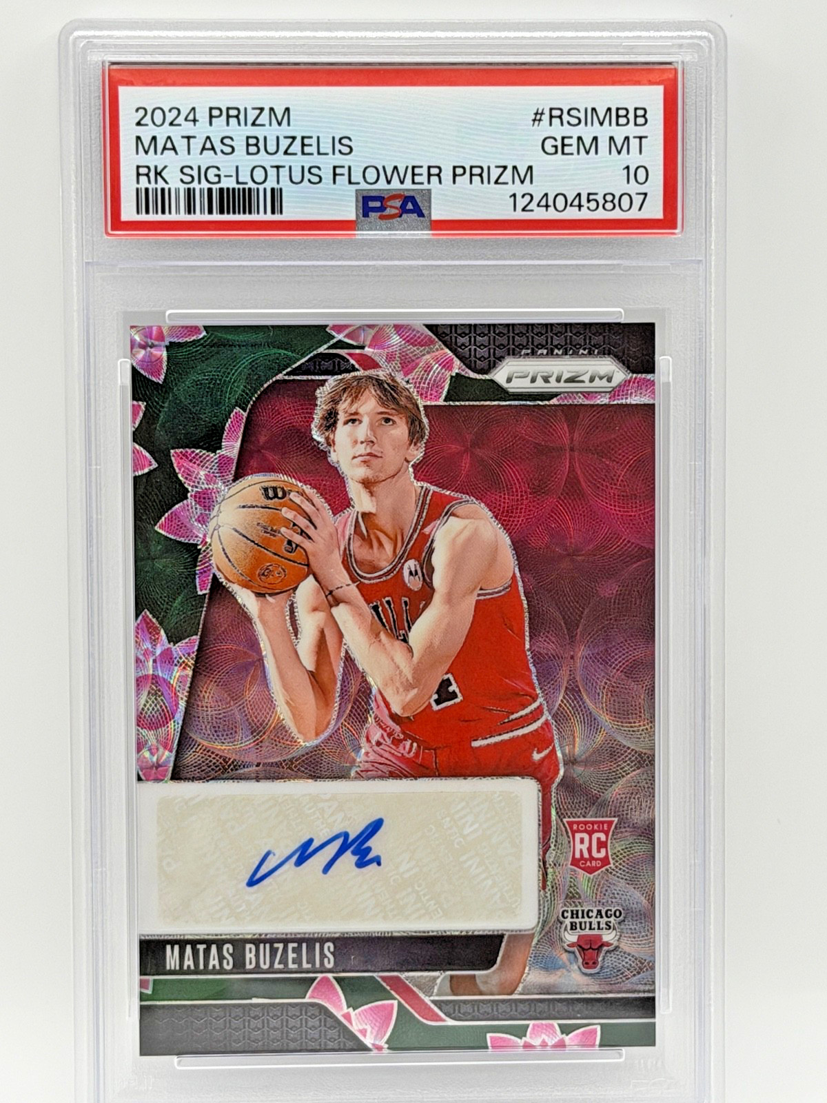 2024 Panini Prizm Matas Buzelis Rookie Signature Auto /18 PSA 10 Chicago