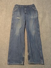 Carhartt Jeans Mens 36x36 34x33 Blue Denim Work Workwear