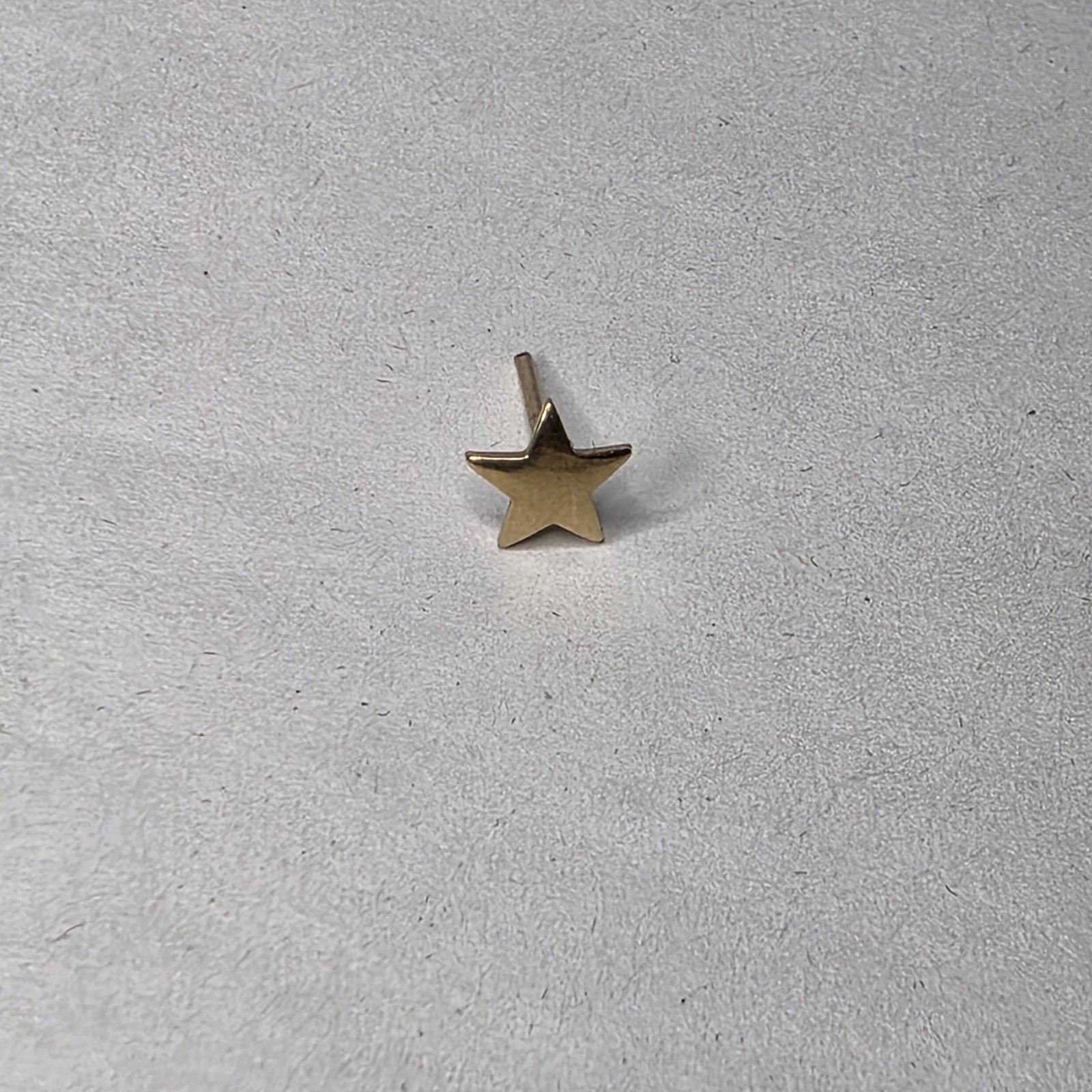 14K Solid Yellow Gold Single Star Stud Earring - image 1