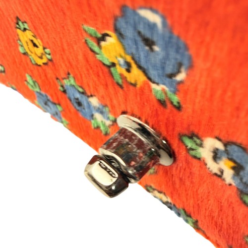 COACH 1941 Dinky 24 Turnlock Calf Hair Leather Shoulder Chain Bag Red Floral - Photo 14/19