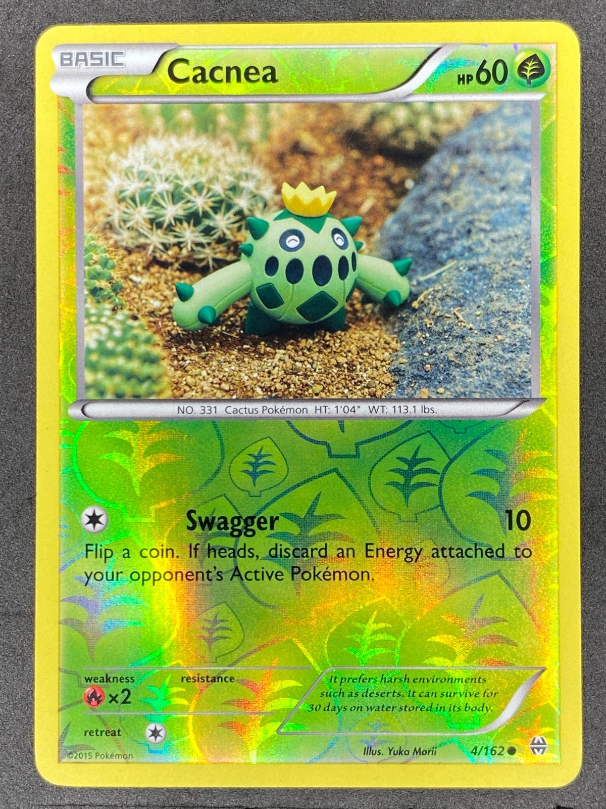Pokémon Cacnea Reverse Holo 4/162 BKT BREAKthrough LP/NM