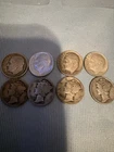 Lot Of 8-Silver Dimes 4 Mercury 4 Roosevelt ￼