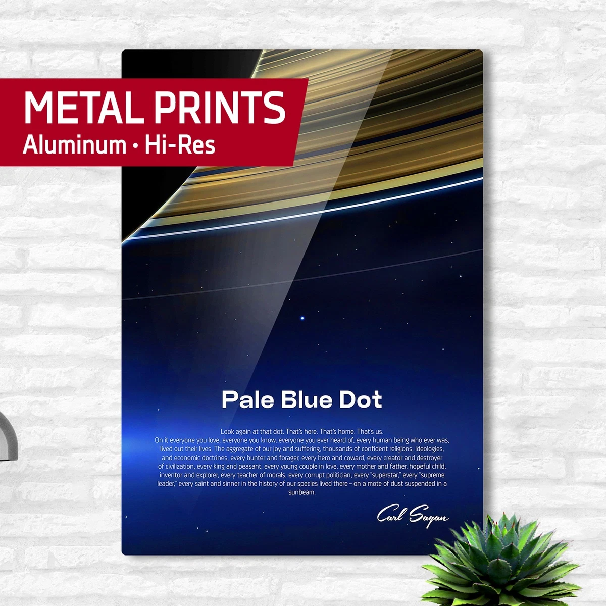 Hellblaue Punkte Metalldruck — NASA Cassini 2013 Wissenschaft Poster, Weltraum Vektor Kunst