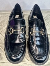 Steve Madden Lug Loafers Chunky Heel Black Patent Leather Women s Size 8.5