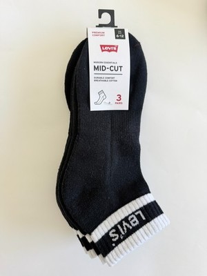 NEW Levi's Modern Essentials Mid-Cut Socks One Size 6-12 (3 Pairs)