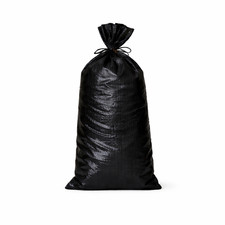 Pack of 15 Yuzet Black PP Sand Bags With Ties Flood Protection Sack Sandbag