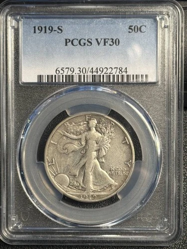 1919 S Walking Liberty Half Dollar PCGS VF-30