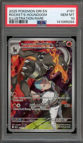 Pokemon Team Rocket's Houndoom Destined Rivals Illustration Rare #191 PSA 10