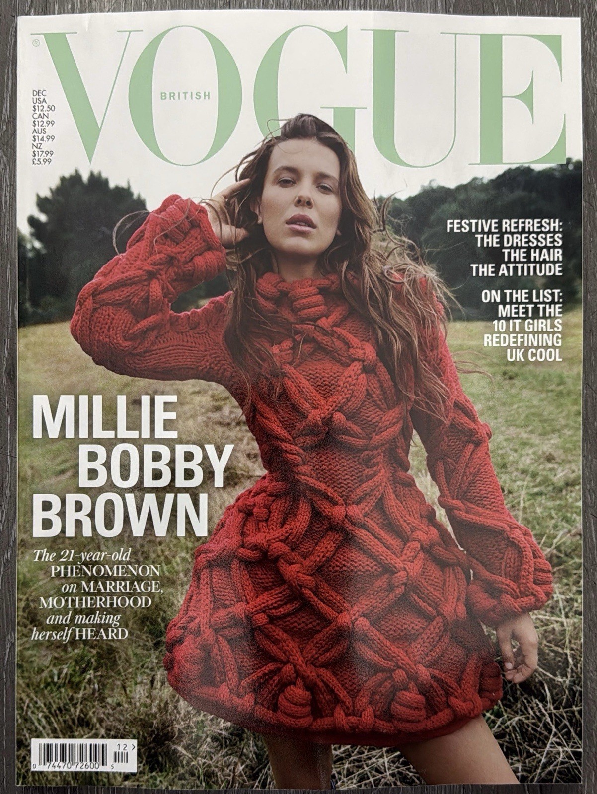 British Vogue UK Edition December 2025 Magazine Millie Bobby Brown