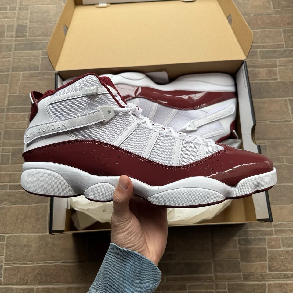 NEW Nike Air Jordan 6 Rings Men's Sz US 18 UK 17 Team Red 322992-165 Sneakers - Image 3 of 4