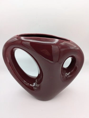 Modern 1980s Haeger Floral Burgundy Artech Model 1 Vase