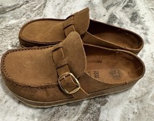 Women's Birkenstock Buckley Oiled Leather Clogs - Color: Cognac - Size 7 READ 