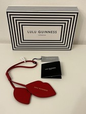 Lulu Guinness Double Red Leather Lip Sally Bag Charm BNWT
