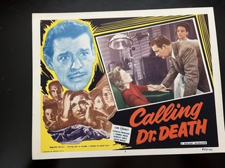 Calling Doctor Death Original Movie Lobby Card #2 R53 1953 Lon Chaney JR. VG