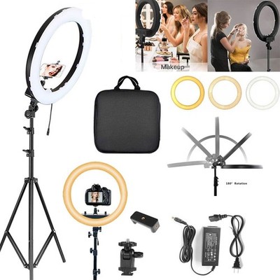 18'' inch LED Ring Light Kit Tripod Stand Dimmable For Phone Camera Live Makeup