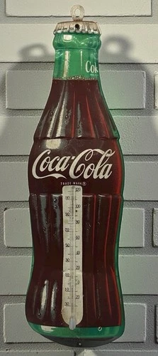 Vintage Donasco Coca-Cola Coke Metal Bottle Shaped Thermometer 1950’s