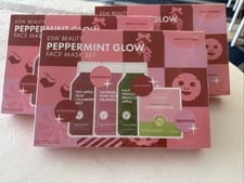 (3) ESW Beauty Korean Peppermint Glow Face Mask Set 4 Count Each Box
