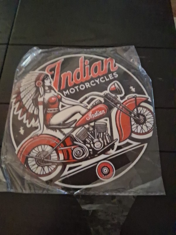 Indian Motorcycle 6x6 Round Reproduction Tin Sign