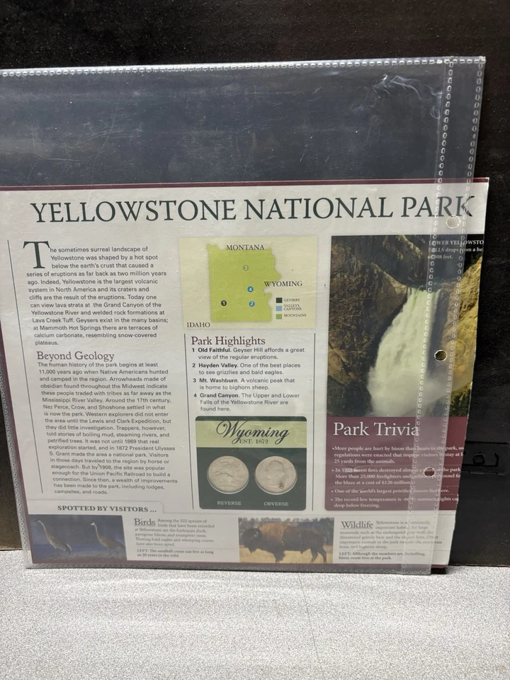 3-US NATIONAL PARKS YELLOWSTONE & WYOMING STATE QUARTERS UNCIRCULATED BRILL - Image 2 of 4