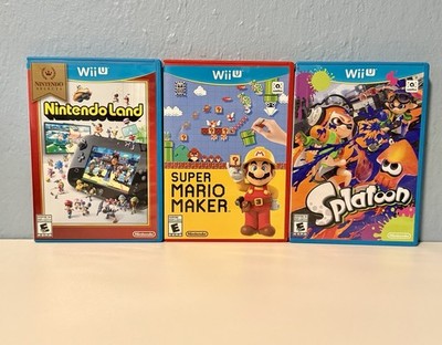 Super Mario Maker Nintendo Wii U - Lot Of 3 - Splatoon + Nintendo Land