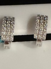 Moissanite Diamond Huggie Hoop Earrings 0.60 CTW 925 Sterling Silver