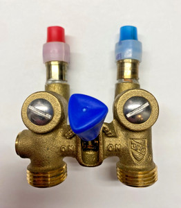 Washing Machine Shut Off Valve, Dual - 3/4" hose out, 1/2" pex in