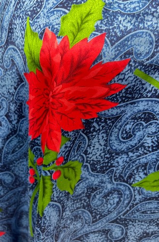 Vtg Barbizon Womens Kaftan Dress Muumuu Multicolor Poinsettia Holly Boho O/S - Picture 6 of 6