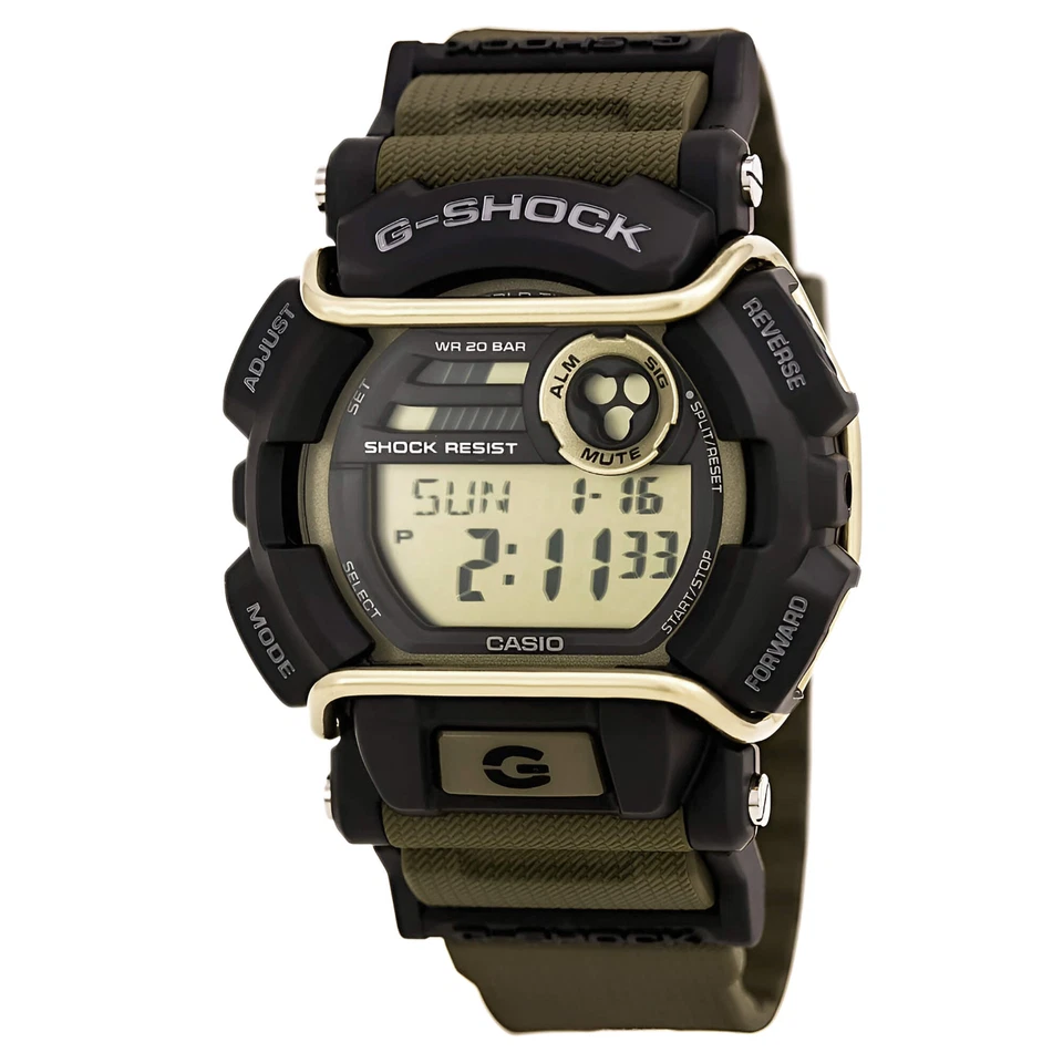 Reloj de buceo Casio GD400-9 digital para caballeros esfera gris banda de resina verde
