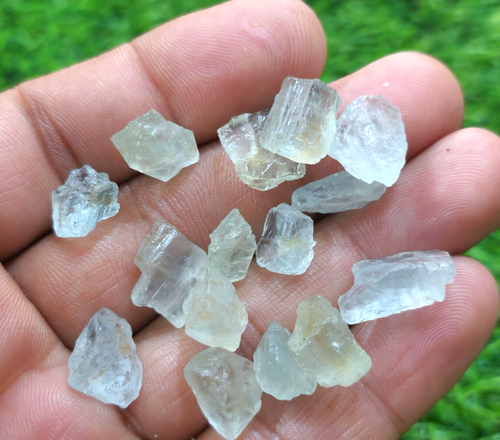 Natural Blue Aquamarine Rough 15 Pcs 10-16 mm Size Loose Gemstone For Jewelry - Picture 7 of 10